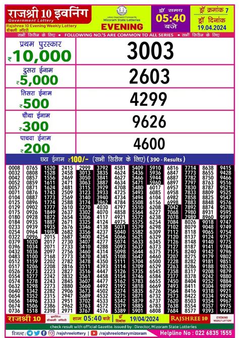 rajshree 20 lottery result today evening 8.30 pm